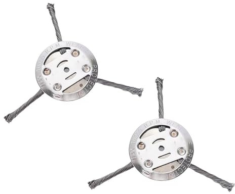 AGSYFFD 2 cepillos de alambre de cabezal de desbrozadora, accesorio universal de 150 mm para cortacésped inalámbrico, cabezal de alambre anudado duradero para musgo de jardín, eliminación de malas