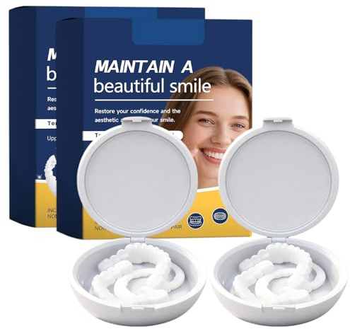 2 Paar Zahnersatz Zum Aufstecken Veneers Zähne Zum Aufstecken Zahnblende Natürlich Und Schön Komfortabel Fester Kann Verschiedene Zahnprobleme Abdecken Mit 4 Zahnungsgels Und 2 Aufbewahrungsboxen