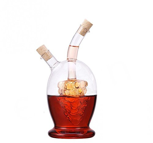 Eleton 453,6 gram Raisin Liner 2-Outlet Verre Huile vinaigre 2 en 1 bouteille, verre d'huile et vinaigrier