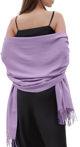RIIQIICHY Purple Pashmina Shawl Wrap for Women Wedding Ladies Winter Scarf