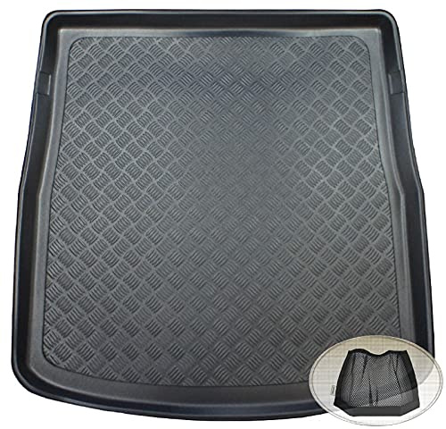 ZentimeX Z3336670 Geriffelte Kofferraumwanne fahrzeugspezifisch + Klett-Organizer (Laderaumwanne, Kofferraummatte)
