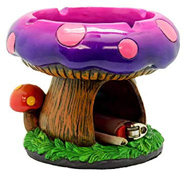 Fantastical Mushroom House Ashtray w/Storage - 5.5 x 4.5
