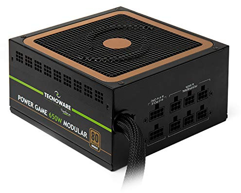 Tecnoware Alimentation Modulaire 650W pour PC Gaming - Certification 80 Plus Bronze avec Efficacité élevée (> 85 %) - Ventilateur Ultra Silent