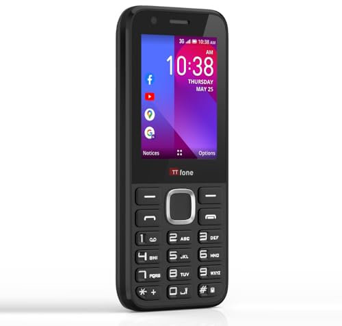 TTfone TT240 Cellulare semplice e facile da usare 3G KaiOS - Paga come vai (Giffgaff Pay As You Go)