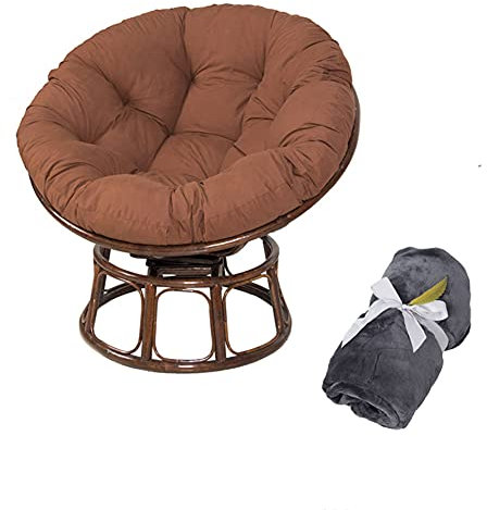 Papasansessel Kissen, Polster Bodenkissen für Schwenksessel, Rund Papasan Sessel, Polyrattan Sessel -Kissenstärke 10-12cm Polster für Papasansessel, Auflage, Ersatzpolster Pap(Size:130×130CM,Color:J)