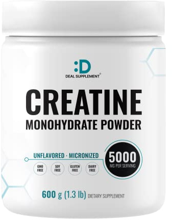 Instant Creatine Monohydrate Powder, 5g Per Serving – 120 Servings | Micronized, Unflavored, Fast Absorbing Formula | Supports Strength, Power & High-Intensity Training | Vegan, Keto, Non-GMO