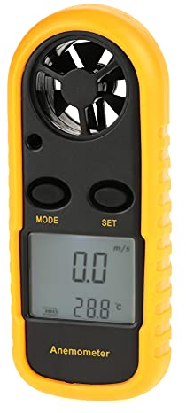 Anemómetro Digital Portátil, Medidores de Velocidad del Viento Termómetros Instrumentos Meteorológicos Termómetro Medidor de Velocidad del Viento Medidor de Velocidad de Flujo de Aire Medidor de