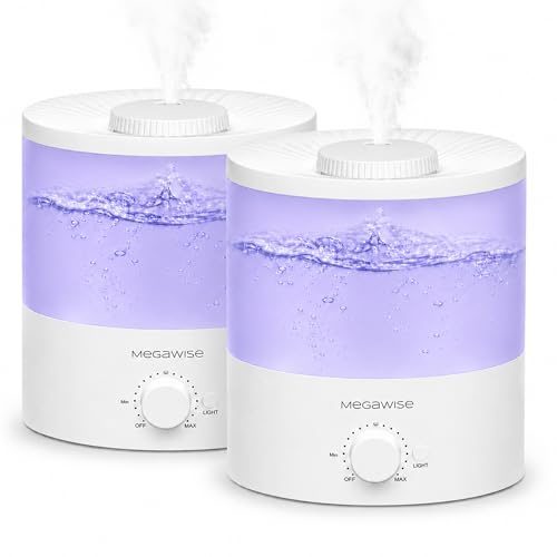 H1-XIT 2 Stück 2L Cool Mist Luftbefeuchter, Top Refill, Nano Fine Mist Out Put, kein Auslaufen für Baby, Schlafzimmer, Wohnzimmer