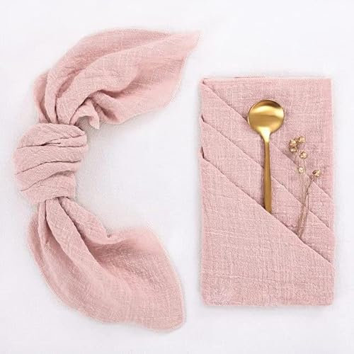 YEAG Gaze-Servietten, Seihtuch, Falten, Servietten, weiche Baumwolle, Tischservietten, dekorativ für Weihnachten, Hochzeit, Party, 4 Stück