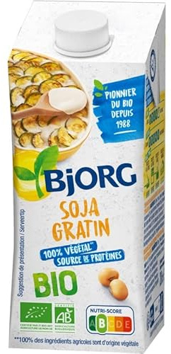 Boissons végétales BJORG - Gratin de Soja Bio - 200g - Alternative végétale pour une alimentation saine et équilibrée - Lot De 6 - Vendu Par Lot