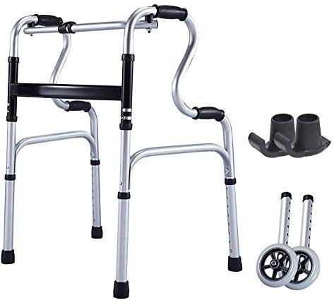 Walker, Rollator Walker Kompakter Rollator für Senioren Klappbares Aluminium-Gehgestell mit Rädern Leichtgewichtige Standard-Gehhilfen Höhenverstellbar It's so kind of you