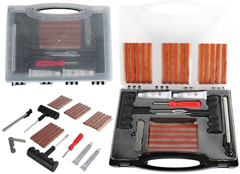 Reifen Reparatur Set für Auto, Motorrad, Roller Reifenpanne, Pannenset, Flickzeug 28 Teile inklusive Tragekoffer