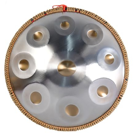 Handpan 440Hz/432Hz Meditation Instrument D Minor Tambour à Main Professionnel Cadeau Handpan Drum en Acier avec Sac de Transport and Trépied (Color : 9 Notes, Size : 440Hz)