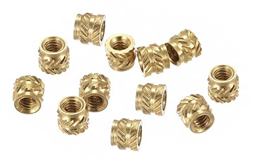 Knurled thumb,Knurled Insert Nut M2 x 4mm L x 3.5mm OD Female Thread Brass Embedding Nut 180 Pcs (Size : M2 x 3mm x 3.5mm)