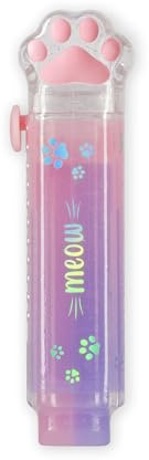 Legami - Infällbart gummi - Meow, brevpapper för radering av pennor och kritor, katttassformat gummi, perfekt för skolkontor, söt presentidé 2,5 x 9,2 x 1,5 cm, Kitty tema