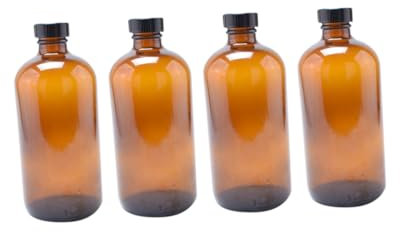 Garneck 4piezas Botella De Vidrio Marrón Unidades Sellada Para Miel Ecológica Hogar y Cocina Almacena Mermelada