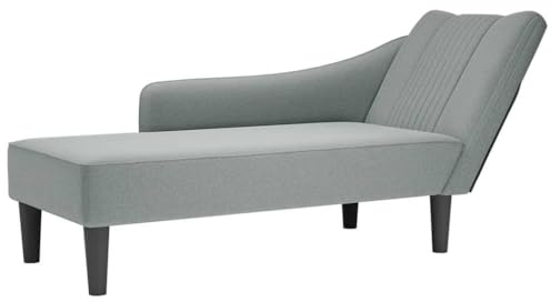 vidaXL Chaiselongue mit Rechter Armlehne Hellgrau Stoff