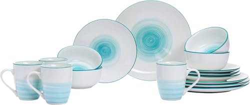 Servizio combinato Luna, 16 pezzi, turchese