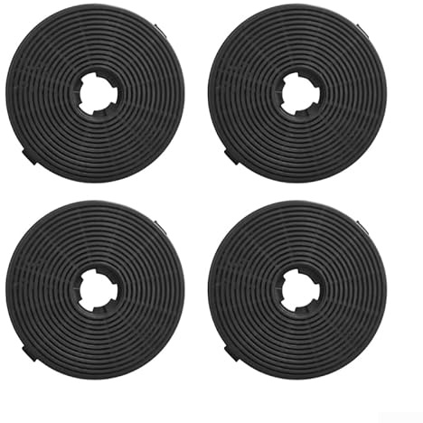 Kitchen Range Hood Filters 4 Pack Activated Carbon 135mm x 135mm x 18mm Household Cooker Hood Replacement Filter Smell Absorption Reliable Design Easy to Replace Black