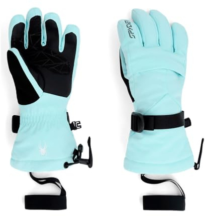 Spyder Girls' Synthesis Ski Gloves (Big Kid), Crystal Blue, Small