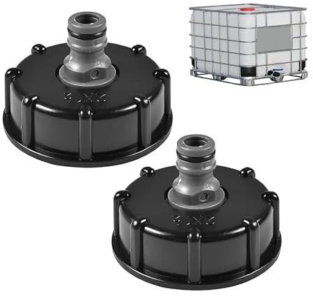 2 Stück IBC Tank Zubehör, S60x6 1/2 Zoll Schnuller-Ventiladapter Innengewinde IBC-Tankadapte, IBC Verbinder für Anbringen von Gartenschläuchen IBC Tanks Regenwassertanks