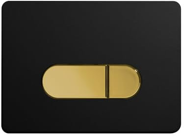 Belvit Berlin Betätigungsplatte für 2-Mengen-Spülung Schwarz Matt mit goldenen Drückertasten