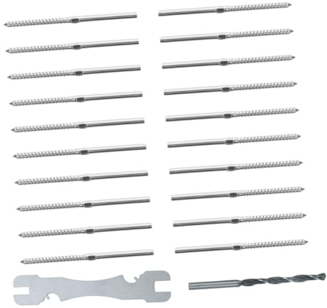 NUOBESTY 20piezas Tornillos Rectos Para Madera De Acero Inoxidable Tornillos Para Barandillas De Terraza Herrajes Para Barandillas De Terraza Para Montaje De Cable Escaleras y