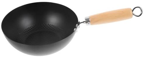 COLLBATH Sartén Wok De Cocina 20 Cm Sin Recubrimiento Hierro Fundido Resistente Para Estufa Doméstica Uso Diario Color Aleatorio