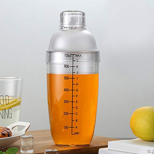 Keenso Shaker per Cocktail Manuale con Strumento da Barista in Scala Trasparente per Negozio di tè Al Latte, Plastica, Diametro 8,4 Cm