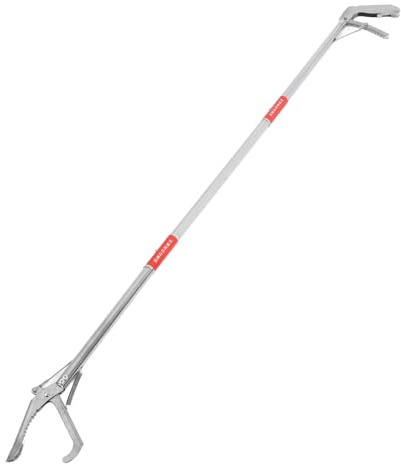 SOLUSTRE Klappbare Schlangenzange aus Edelstahl 127cm Outdoor Reptiliengreifer mit Sicherer Metallklemme für Wildtierbeobachtung und Camping