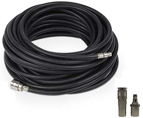 Tubo in gomma 10x19 con rinforzo per aria compressa 20 bar completo di raccordi (20 metri)