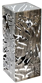 Casablanca Säule Flora aus Glas und Metall - bronzefarben - antikfinish - Blattmotiv - Höhe 70cm x Breite 27cm - Dekosäule