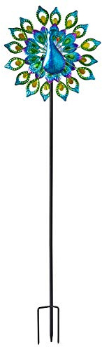Smart Solar Pfau Windspiel Garten Licht - Farbwechselnde LED, Solarbetrieben, 130 cm hoch - Modernes Design, Lebendige Farben - Inklusive Stabilitätsspieß und Rotationsfunktion