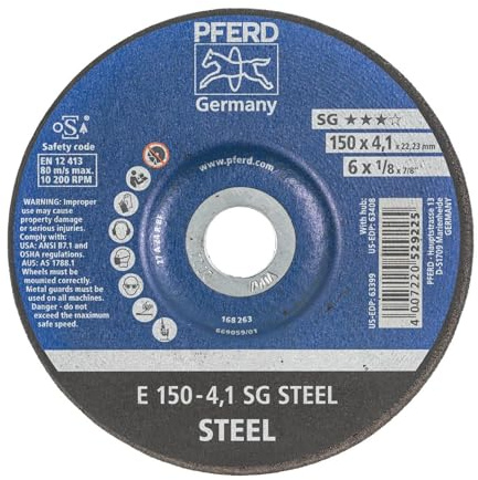 PFERD 69220473 E 150-4,1 SG Steel Disque à ébarber coudé Diamètre 150 mm Diamètre d'alésage 22,23 mm Sta