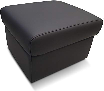 Quattro Meble Dunkelbraunes Fast schwarzes Echtleder Hocker aufklappbar mit Stauraum 50x50xH-40 echt Leder Toledo Caffe Sitzhocker Rindsleder Sitzwürfel Fußhocker Polsterhocker Puff