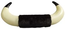 Cuernos de Toro para Niños – Juguete Seguro y Ligero para Pequeños Aficionados Taurinos - De Plástico y Tela Negro - Hecho a Mano - Medidas 35x17cm