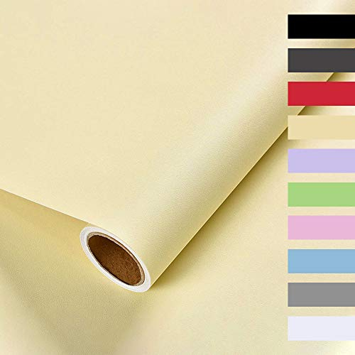 Auckpure Selbstklebende Folie, Klebefolie Möbel, Wandschutzfolie 40 X 350cm, Tapete Selbstklebend, Wasserdichtes Möbelfolie, Zum Schutz Oder zur Renovierung von Möbeln, Wänden und Tischplatten(Gelb)