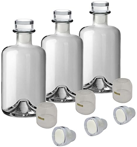 Geniess-Bar! Flaschen Set 5x Apothekerflasche leer 1000ml Glas Apotheker Flaschen mit Korken & Kapseln zum Verschließen & selbst Befüllen Glasflaschen