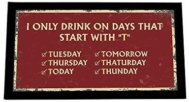 Bang Tidy Clothing Bar Runner Mat - Novelty Home Pub Bar - Funny Drink Beer Gifts for Men Women - I only drink