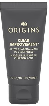 Origins Clear Improvement Active Charcoal Face Mask to Clear Pores | Clay Mask | Fragrance Free, 30 ml