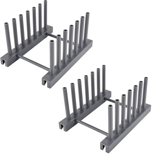 2 Stück Topf-Geschirrdeckel-Regal, ABS-Plattenständer, Topfdeckel-Organizer, Ständer, Abtropfgestell, Aufbewahrung, Schrank, Regal, Organizer, Grau