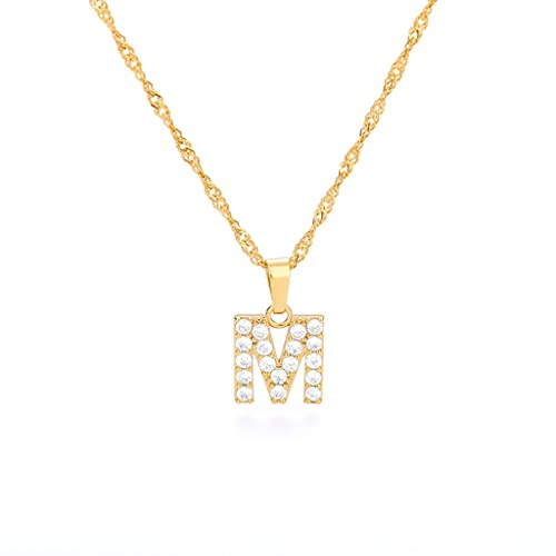 FPEAOB Buchstaben Kette Personalisierte Halskette mit Initial Buchstaben Anhänger Alphabet A-Z Buchstabenkette Damen Gold Kette Namenskette Geschenk für Frauen Weihnachten Geburtstag Valentinstag