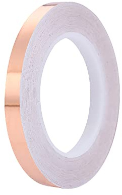 Ruban adhésif en cuivre de 30 m, 5 mm, ruban adhésif en cuivre pour vitrail - Ruban adhésif conducteur pour blindage EMI, vitrail, artisanat, réparation électrique