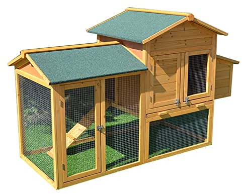 hasenstall kaninchenstall Außenbereich Kaninchenstall Wetterfest, Groß Hölzern Kaninchenkäfig Kaninchenstall für 4 Kaninchen, Haustier-Tierhaus mit ausziehbarem Tablett, Auslauf und zu öffnender Tür