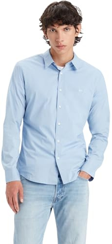Levi's Long-Sleeve Battery Housemark Slim Camisa, Soft Chambray Blue, XL Hombre