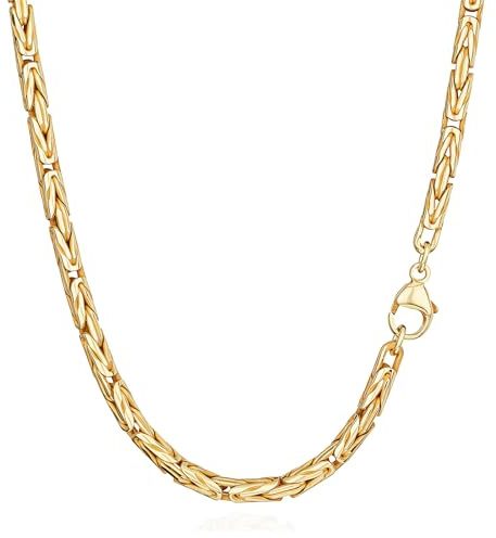 NKlaus Königliche Pracht: 925 Silber Gelbgold vergoldete Königsketten, 55cm, 60cm, 3,8mm Breite – Ein majestätisches Collier
