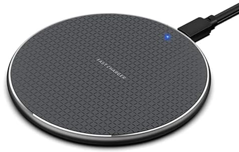 VERSA ESSENTIALS Fast Wireless Charger, 15W Wireless Charging Pad, Compatible with iPhone 15/14/13/12/11 Pro/Pro Max/XS Max/XR/SE, Samsung Galaxy S23/S22/S21/S10/S9/S8, HUAWEI, Xiaomi - Black