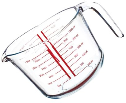 Ciieeo 1pezzi Misurini in Vetro Tazze Graduate Misurini Da Cucina Strumenti Per Cottura Design Unico Pratico e Preciso Scala Chiara Bocca Larga Facil Usare Pulire Resistente Leggero Adatt