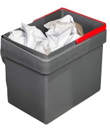Avilia Cubo de basura extraíble para debajo del fregadero, 15 l, cubo de basura de interior con apertura y tapa automática, gris antracita, de plástico, 34,5 x 25 x 28,5 cm