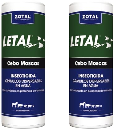 ZOTAL LETAL - Cebo para Moscas en Gránulos dispersables en Agua - Uso Autorizado en Presencia de Animales - 400g (Pack de 2)